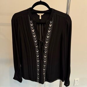 Rebecca Taylor Black Silk long sleeve blouse. Size 2.